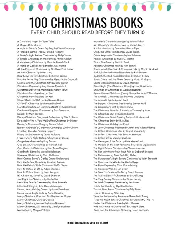 100-christmas-books-for-kids-1 - The Educators' Spin On It 100 Christmas Books Every Child Should Read Before they Turn 10