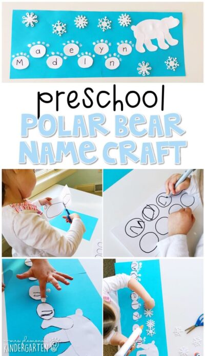 11-polar-bear-name-craft-for-preschool-400x693-1 - The Educators' Spin On It Preschool Polar Bear Name Craft