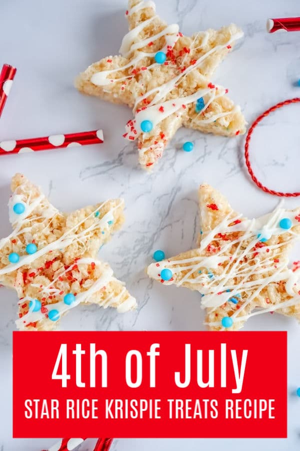 4th-of-July-Star-Rice-Krispie-Treats-Recipe - The Educators' Spin On It Red, White and Blue Sprinkles on Star Rice Krispie Treat for 4th of July Dessert