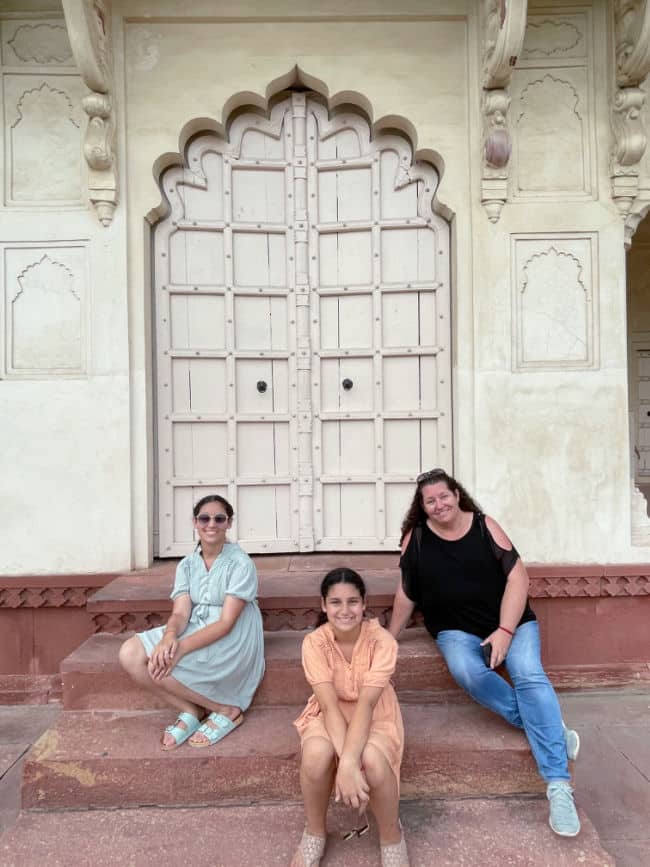 agra-fort-with-family-india - The Educators' Spin On It White Wooden Door Agra Fort in Agra, India