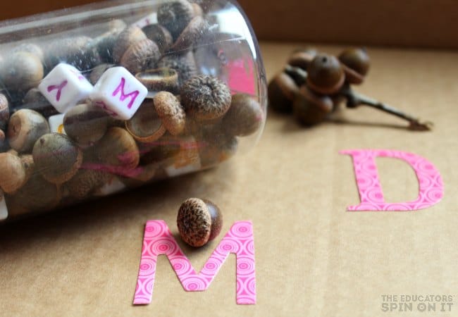 Alphabet Matching Game with Acorns for Preschoolers - The Educators' Spin On It Alphabet Matching Game with Acorns for Preschoolers