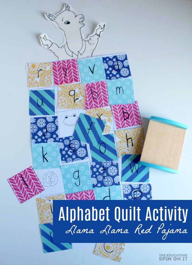 Alphabet Quilt Activity for Kids inspired by Llama Llama Red Pajama - The Educators' Spin On It Alphabet Quilt Activity for Kids inspired by Llama Llama Red Pajama