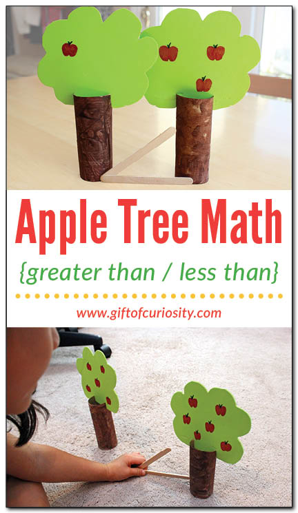 Apple-tree-math-Gift-of-Curiosity - The Educators' Spin On It Apple Tree Math for Greater than and Less Than from Gift of Curiousity