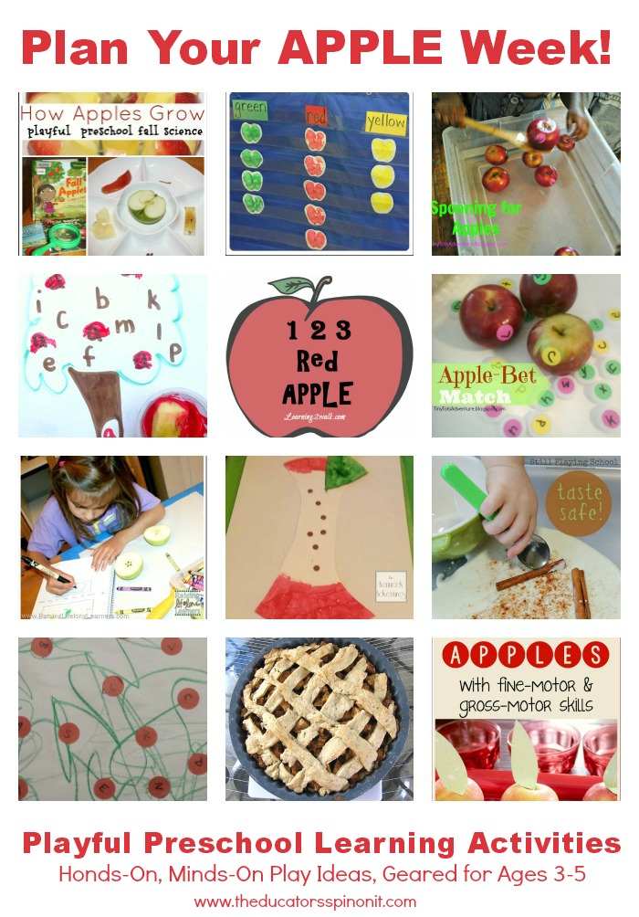 Plan your Preschool Apple Theme Week with Preschool Apple Theme Activities