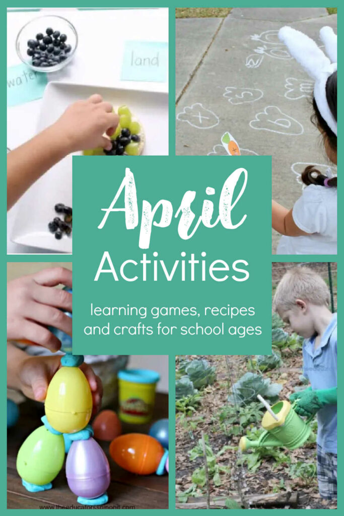 april-activities-for-kids-pin - The Educators' Spin On It April Activities for Kids After School plus free activity calendar