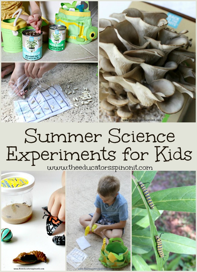 Best Summer Science Experiements for Kids - The Educators' Spin On It Best Summer Science Experiments for Kids: From raising butterflies to growing mushrooms and everything in between. These are the top kid selected science projects to make and do over summer break.
