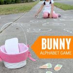 Bunny Alphabet Game with Sidewalk Chalk for Movement and ABC Fun for Preschoolers
