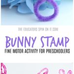 bunny outline from pipe cleaner to stamp in paint for bunny art project