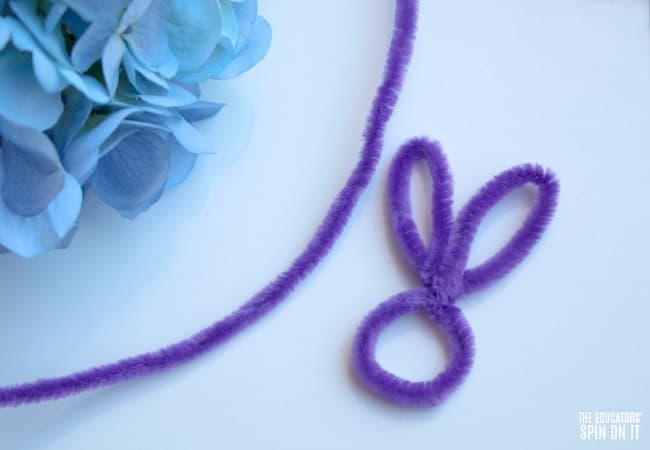 Bunny Stamp with Pipe Cleaners for Spring - The Educators' Spin On It Pipe cleaner made into a bunny outline with two long ears