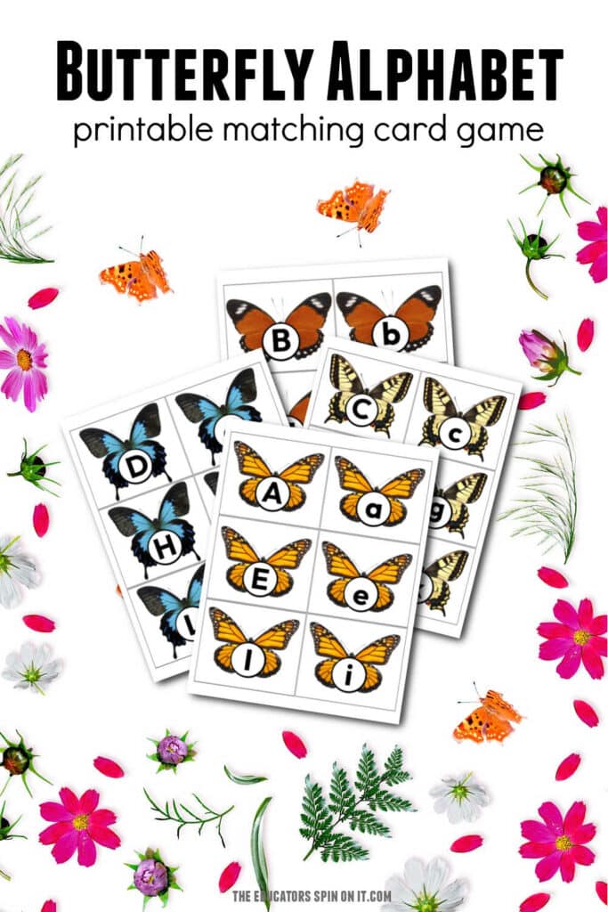 butterfly-alphabet-printable-matching-card-game - The Educators' Spin On It Butterfly Alphabet Matching Card Game