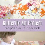 Young child creating butterfly art project inspired by book Waiting for Wings by Lois Ehlert