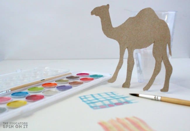 Camel Art Project with Water Colors for The Wooden Camel Book for kids - The Educators' Spin On It Camel Art Project with Water Colors for The Wooden Camel Book for kids