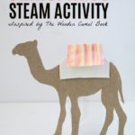 Camel Race STEAM Activity for Kids with Recycled Cardboard, Straws and Watercolors for kids