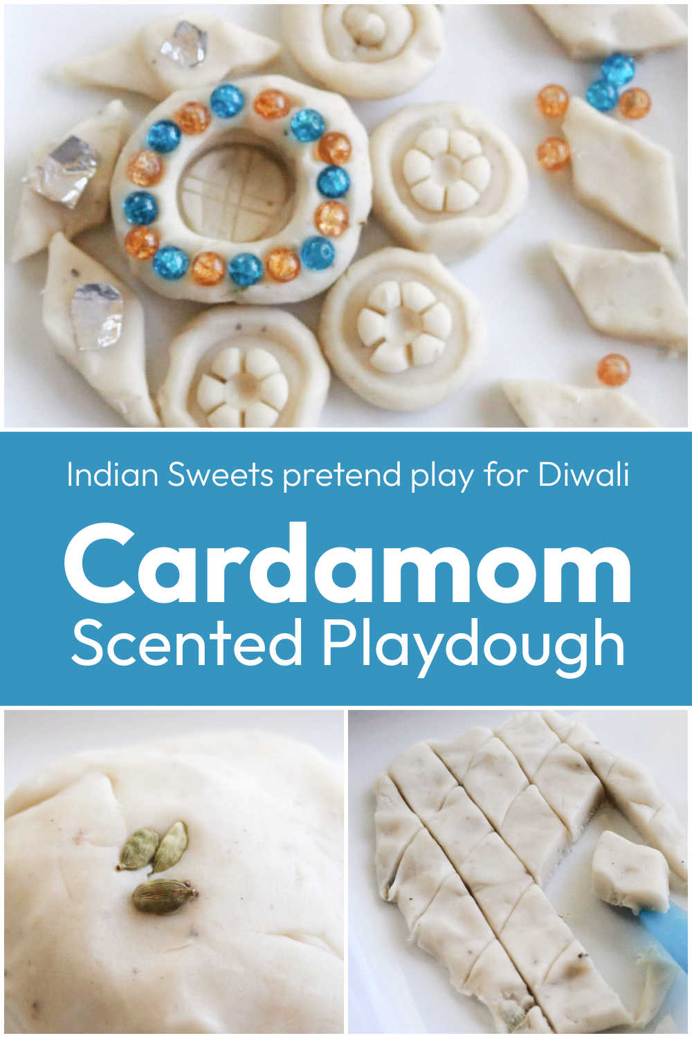 Cardamom-scented-playdough-for-Diwali - The Educators' Spin On It Cardamom Scented Playdough for Indian Sweets Playdough Fun with Kids