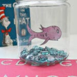 Cat in the Hat inspired Alphabet Fishbowl Game with ABC Sticker Mat