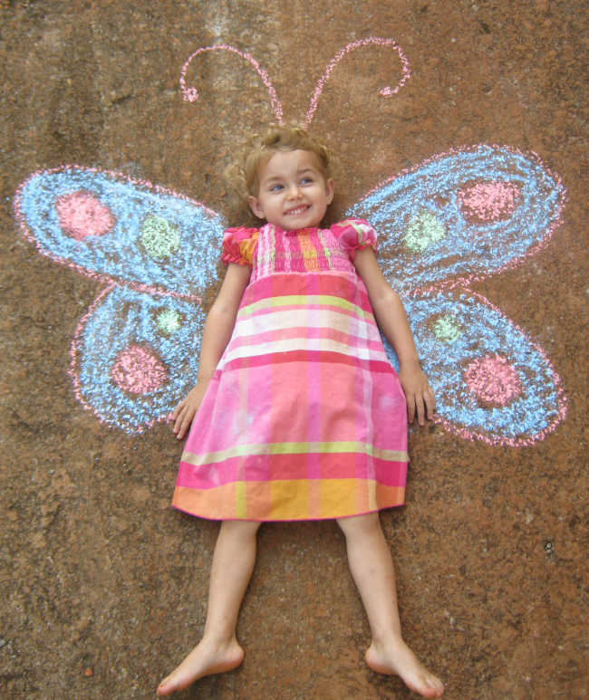 chalk-butterfly-with-child - The Educators' Spin On It Chalk Butterfly with Child on Sidewalk