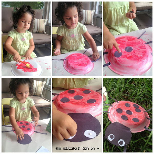 Creating Ladybugs for Summer Fun - The Educators' Spin On It Child painting ladybug craft to go with book The Grouchy Ladybug