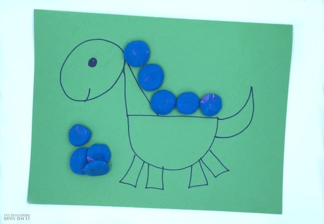 Dinosaur Game for Kids with Playdough and shapes - The Educators' Spin On It Dinosaur Game for Kids with Playdough and Shapes