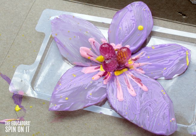 DIY Painted Flower Craft for Kids with Recycled Plastic - The Educators' Spin On It DIY Painted Flower Craft for Kids with Recycled Plastic
