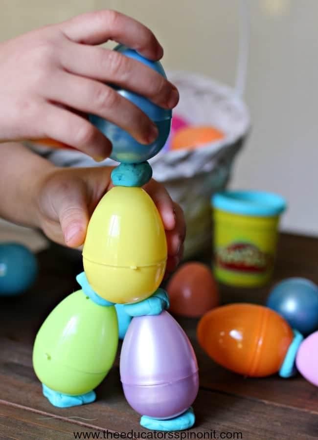 Easter STEM Challenge - The Educators' Spin On It Spring STEM Activities for Kids, 3 dimensional egg structures PLUS 3 more STEM Learning Center Ideas