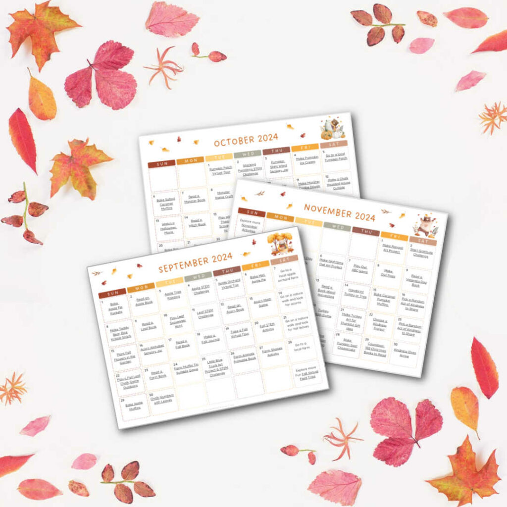 fall-calendars-2024 - The Educators' Spin On It Fall Activity Calendars for September, October, November