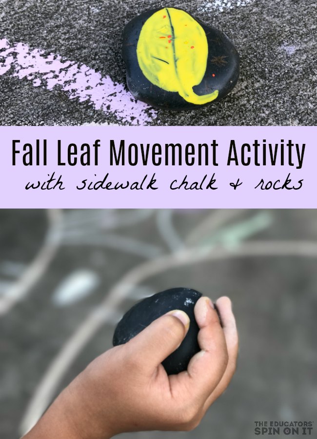 Fall Leaf Movement Activity with Sidewalk Chalk for Preschoolers - The Educators' Spin On It Fall Leaf Movement Activity with Sidewalk Chalk for Preschoolers