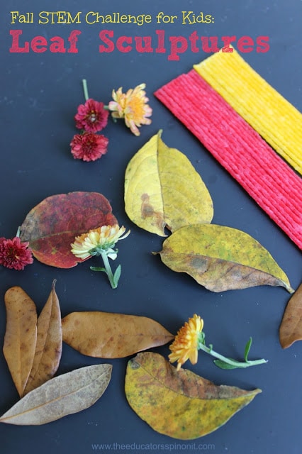 Fall%2BSTEM%2BChallenge.jpg - The Educators' Spin On It Fall STEm Challenge for kids with leaves