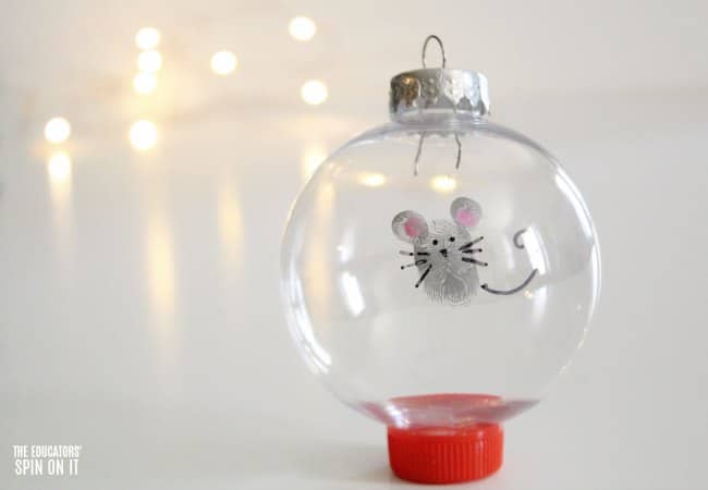 Fingerprint Mouse Themed Ornament for Kids to Make - The Educators' Spin On It Fingerprint Mouse Themed Ornament for Kids to Make