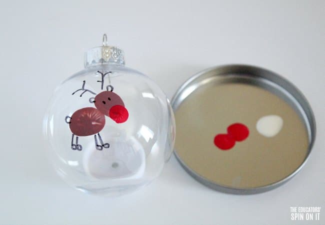 Fingerprint Reindeer Ornament Idea for Christmas - The Educators' Spin On It Fingerprint Reindeer Ornament Idea for Christmas