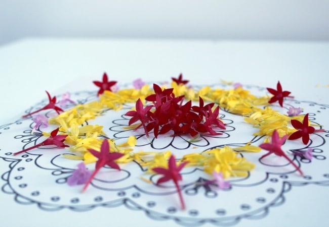 flower-rangoli-for-celebrating-diwali - The Educators' Spin On It Flower Rangoli Design for Celebrating Diwali