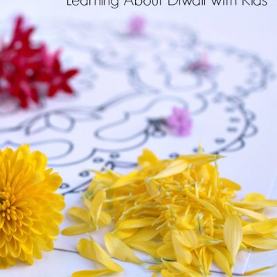 Making Flower Rangoli with Kids for Diwali