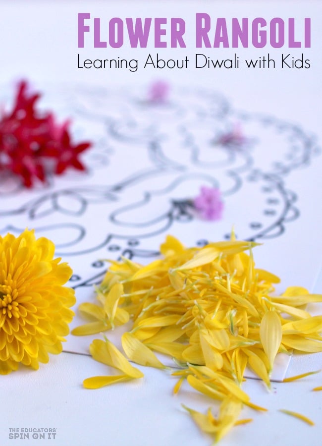flower-rangoli-for-kids-to-make-for-diwali - The Educators' Spin On It Flower Rangoli for Diwali with Kids