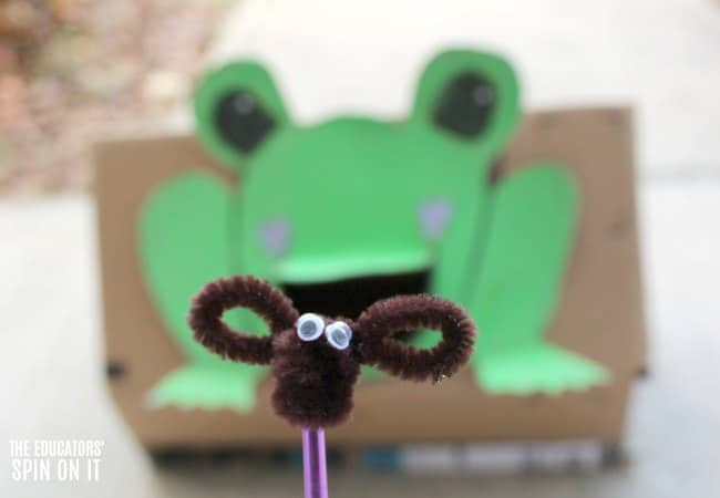 Frog Themed Toss Game for Preschooler with Pipe Cleaner Bugs Craft - The Educators' Spin On It Frog Themed Toss Game for Preschooler with Pipe Cleaner Bugs Craft