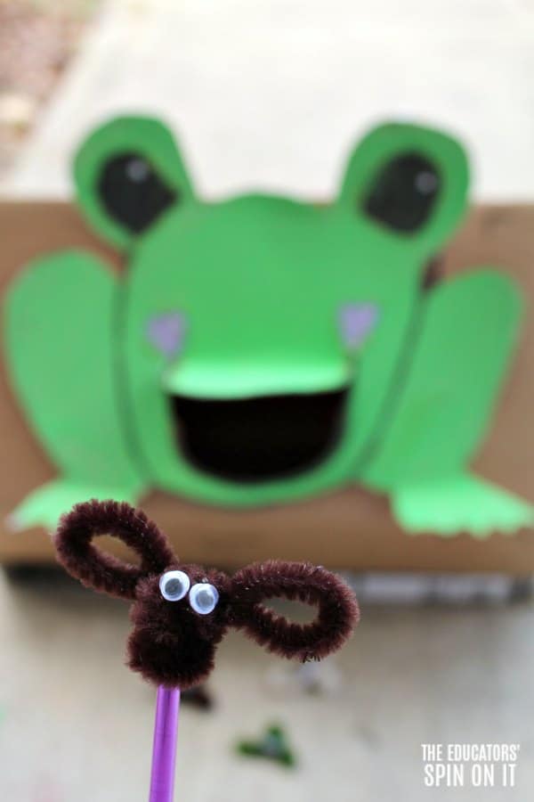 Frog Themed Toss Game for Preschoolers with Pipe Cleaner Bugs - The Educators' Spin On It Frog Themed Toss Game for Preschoolers with Pipe Cleaner Bugs