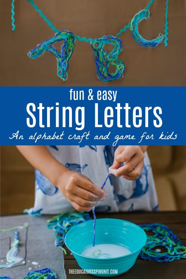 Fun and Easy String Letters - an alphabet craft and game for kids - The Educators' Spin On It Fun and Easy String Letters - an alphabet craft and game for kids