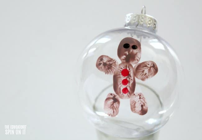 Gingerbread Man Ornament with Fingerprint - The Educators' Spin On It Gingerbread Man Ornament with Fingerprint