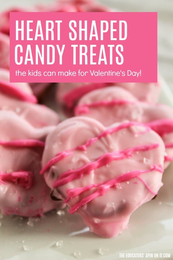 Heart Shaped Candy Treats Recipe for Valentine's Day - The Educators' Spin On It Heart Shaped Candy Treats Using Pretzels and White Chocolate Candy Pieces with Sprinkles