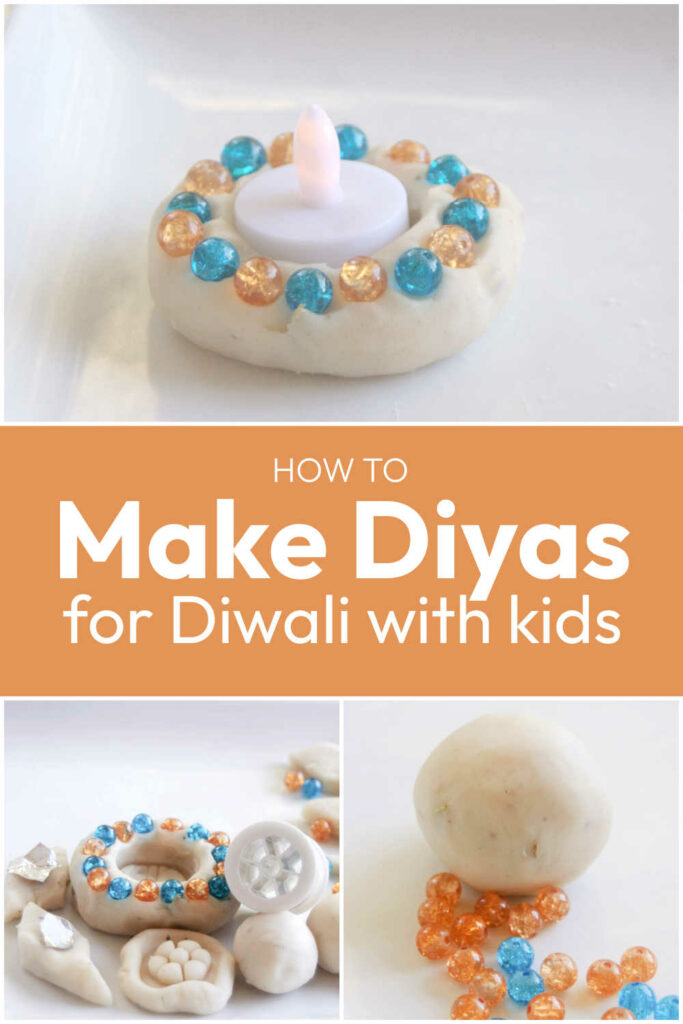 how-to-make-diyas-for-diwali-with-kids - The Educators' Spin On It How to make Diyas for Diwali with Kids Using Playdough and Beads