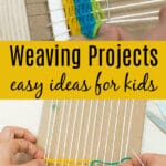 how to teach a child to weave with cardboard loom and yarn
