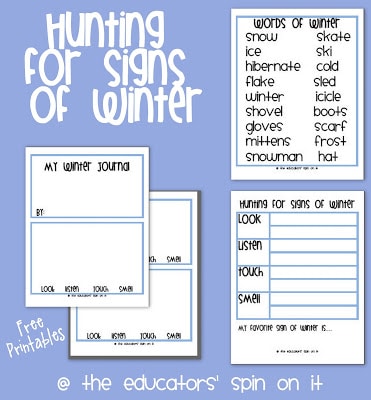 Winter Journal and Observation Sheet Printables
