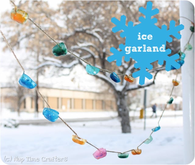 Ice Garland idea for Winter Fun with Kids