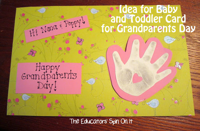 Grandparents Day Gift Idea with Handprint Card from The Educators' Spin On it