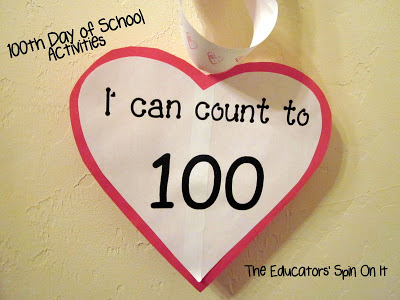 100 Day of School Activities frrom Educators' spin On It