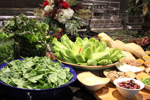 Lettuce options for a Christmas Salad Bar