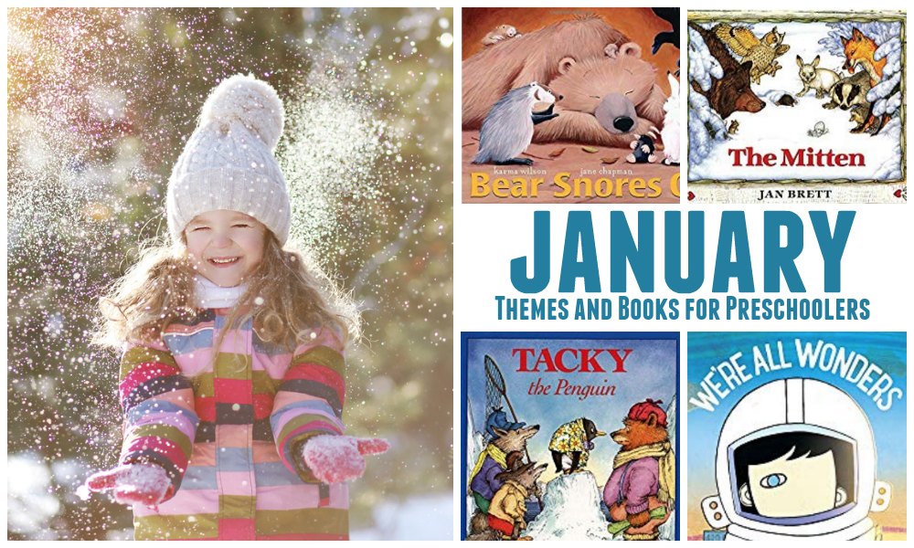 january-themes-and-books-for-preschoolers-and-toddlers - The Educators' Spin On It Child throwing snow to feature January themes and books for preschoolers and toddlers