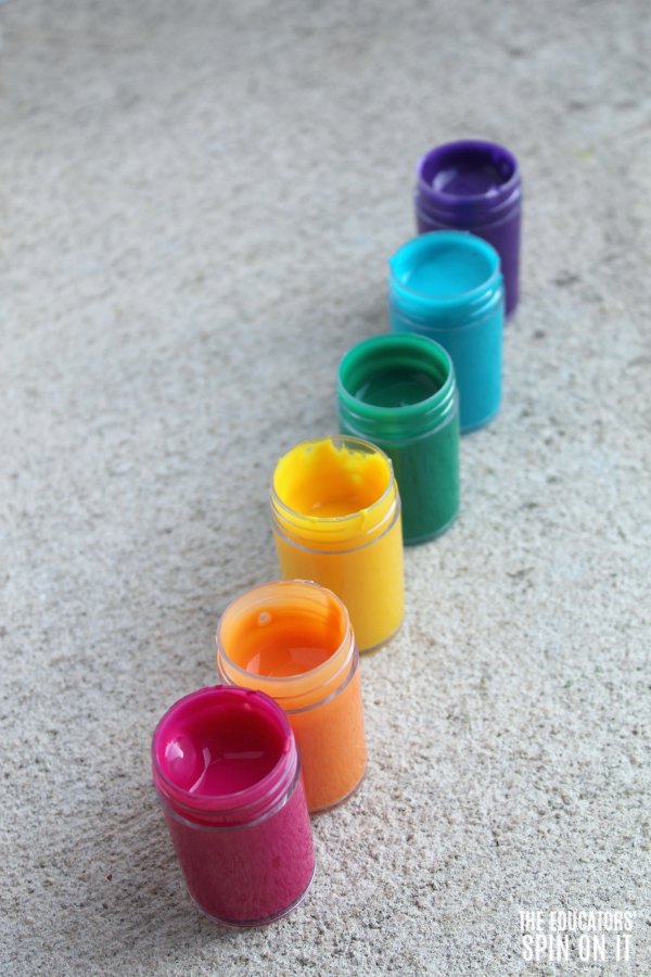 Jars of Paint for Rainbow Painting with Kids - The Educators' Spin On It Jars of Paint for Rainbow Painting with Kids
