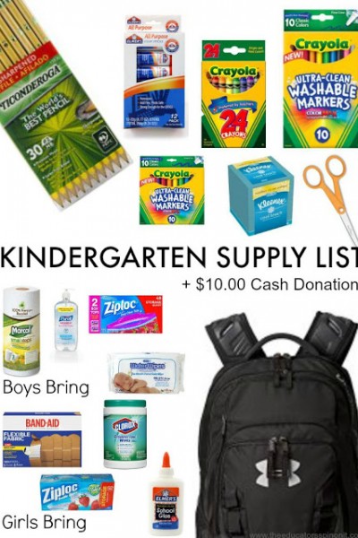 Kindergarten%2BSupply%2BList.jpg - The Educators' Spin On It Kindergarten Supply List with items highlighted for a child's backpack