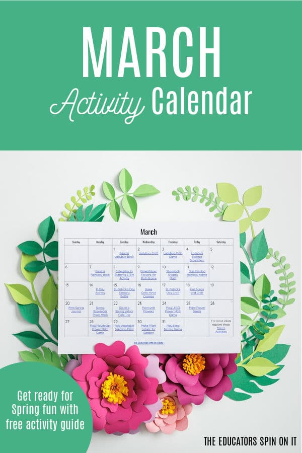 march-activity-calendar-pin - The Educators' Spin On It March Activity Calendar for Kids