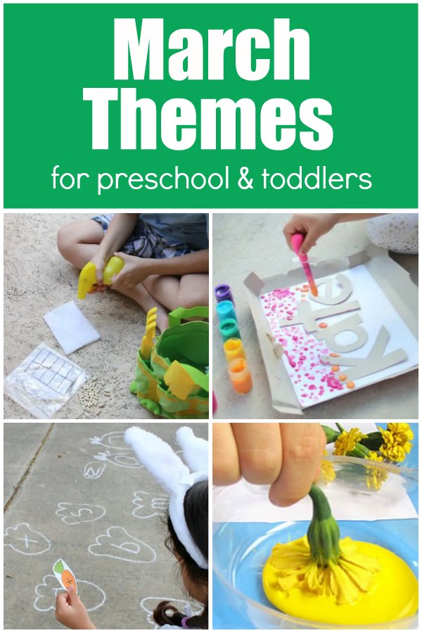 march-themes-for-preschool - The Educators' Spin On It A collection of march activities for preschoolers and toddlers with gardening, rainbows, bunnies and flowers with kids.