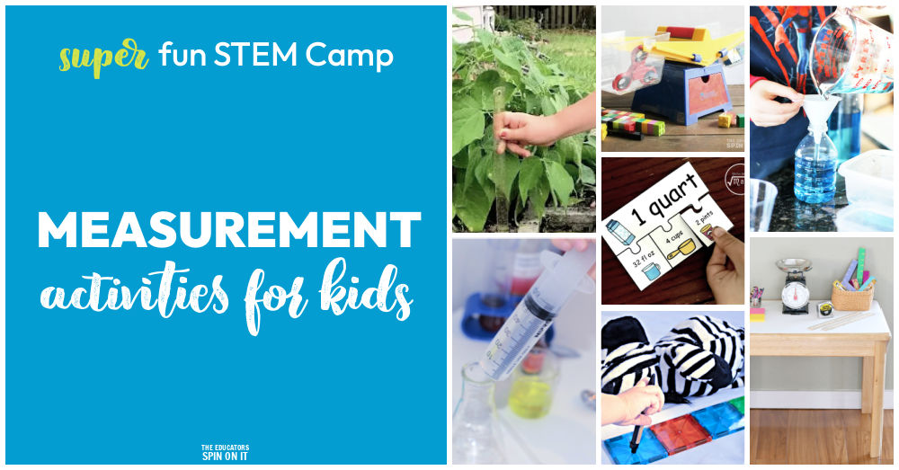 measurement-STEM-camp-activities - The Educators' Spin On It Measurement STEM Camp Activities for kids. Measurement Themed materials, books and activities for kids.